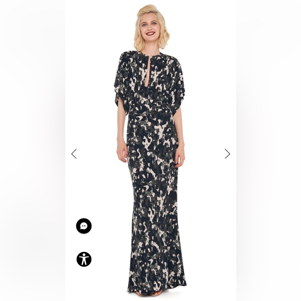 Norma Kamali Obie gown NWT modern camo, size Large